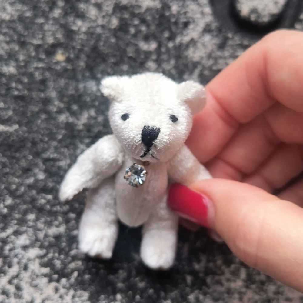 Vintage Russ Berrie APRIL Clear Diamond Birthstone Mini Bear Of The Month 3